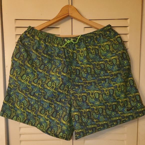 Nike Pants - Nike Athletic Shorts Blue/Green/Yellow Clr Design